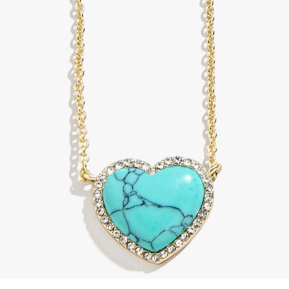 BaubleBar Jewelry - BaubleBar Gold and Turquoise Freya Heart Pendant Necklace